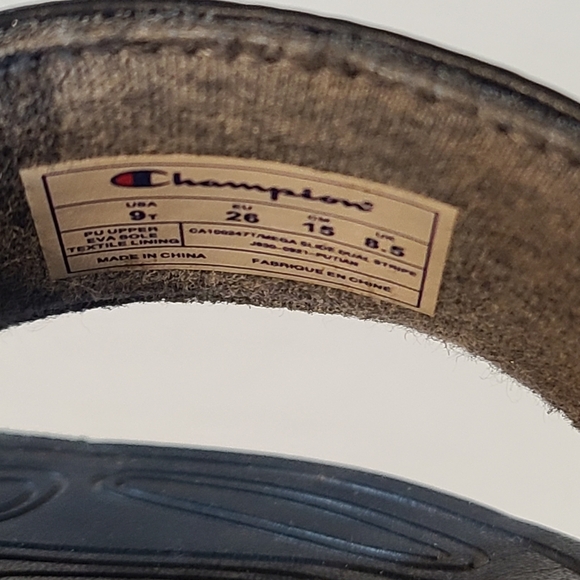 Champion Black and Red Slide Sandals Toddler Kids Size 9 EUC - Picture 5 of 8